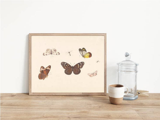 Butterflies Vintage Art Print