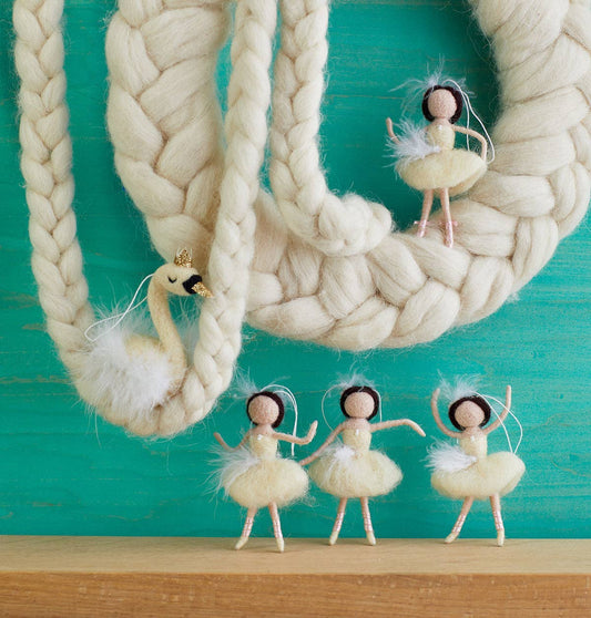 Felt Swan Lake Ornament Set