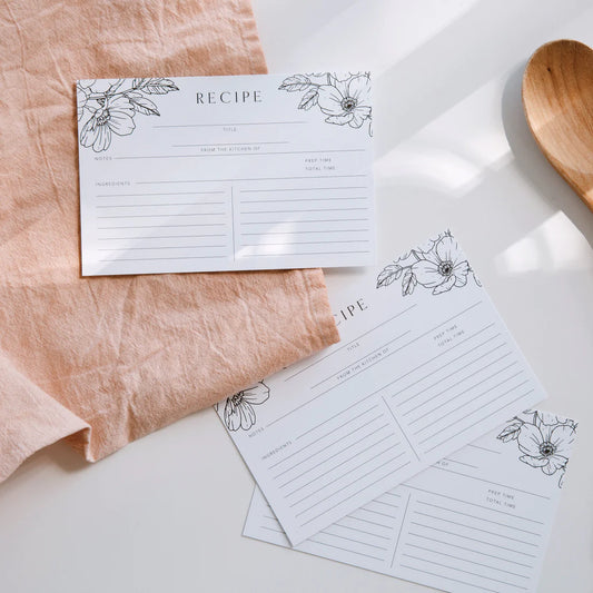 Floral Recipe Card Set