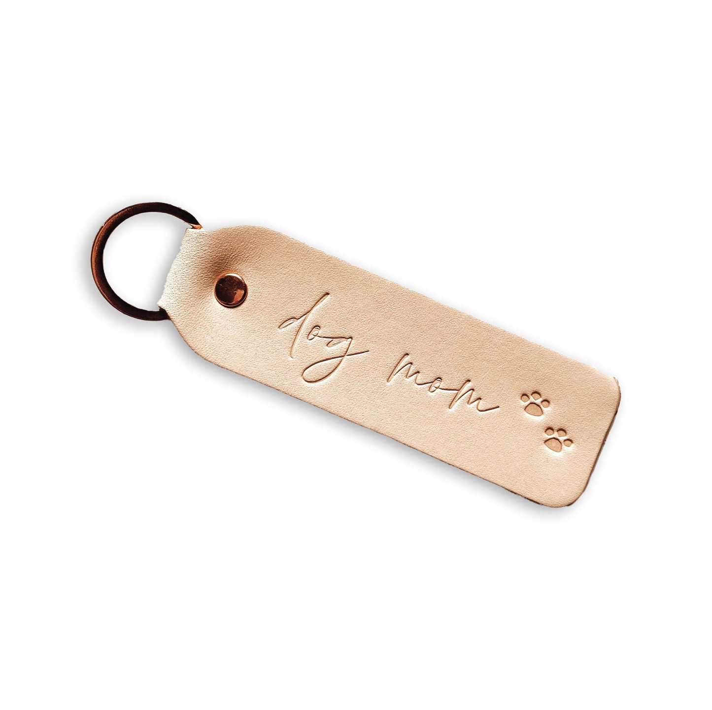 "Dog Mom" Script Keychain