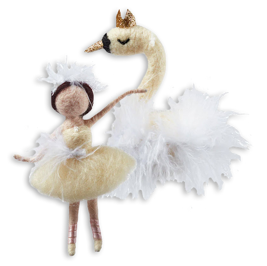 Felt Swan Lake Ornament Set